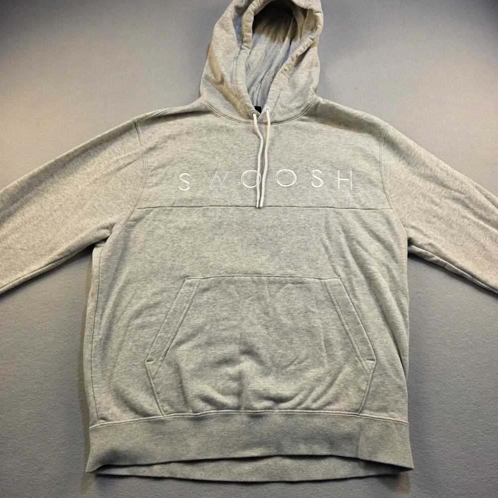 Nike Sportswear Mens Swoosh Pullover Hoodie‎ Heather Grey CJ4863-063 Medium
